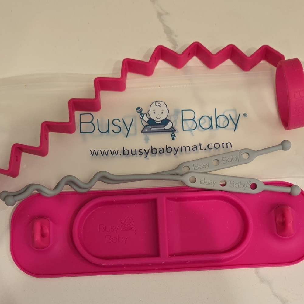 Busy Baby Pink Silicone Placemat Set